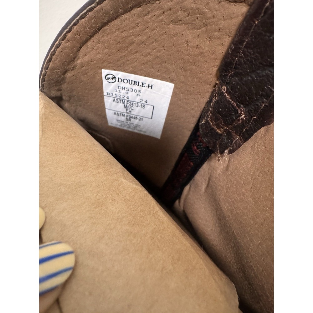 Double H - Graham Men's 11" USA Bison Wide Square Toe I.C.E Roper Boots 11 D - Picture 9 of 9